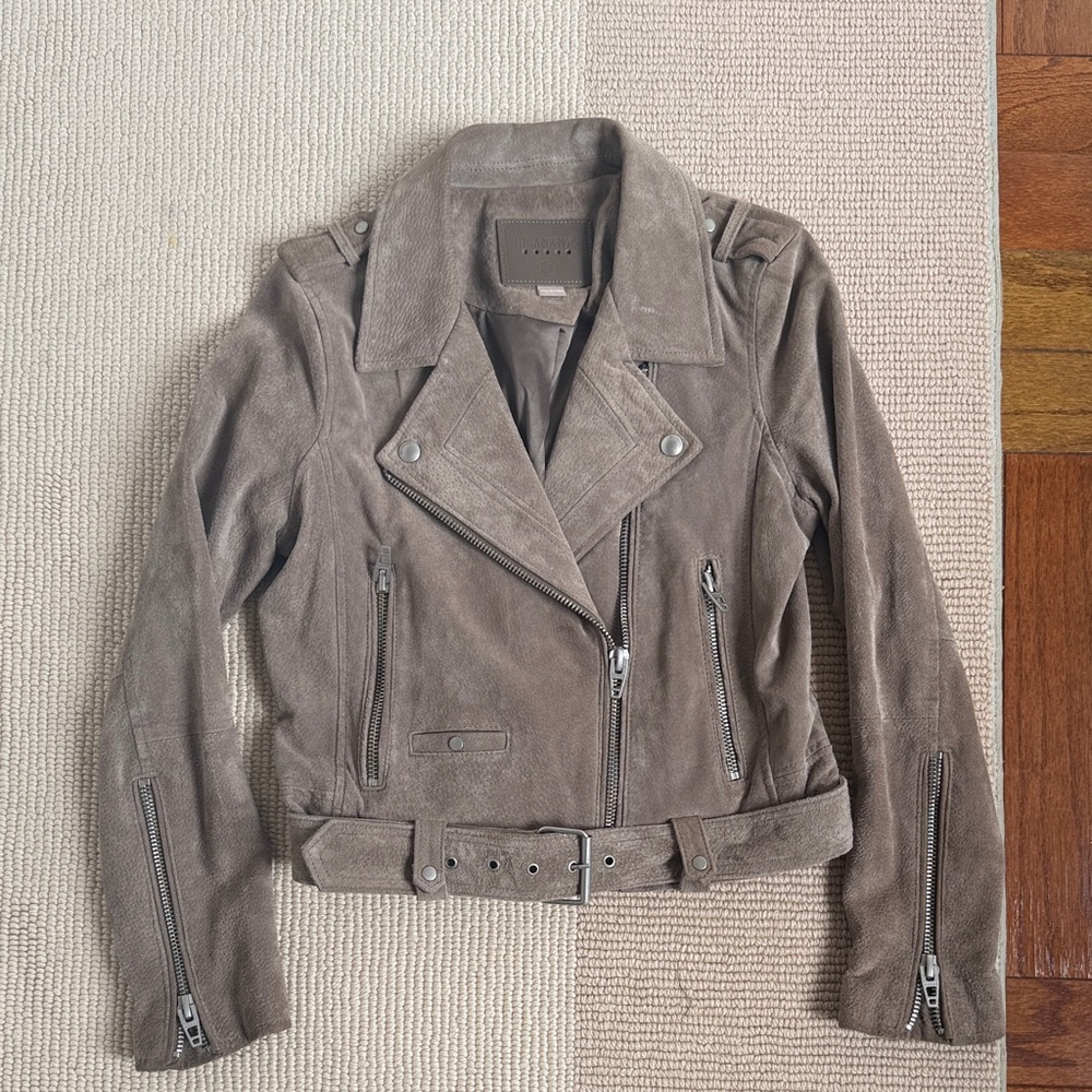 Blank NYC Taupe Leather Biker Jacket